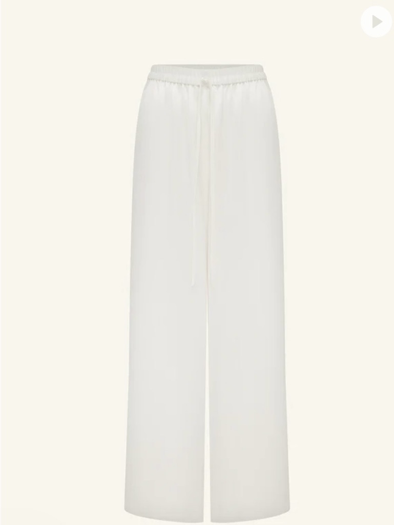 Shona Joy Huxley Vanilla Drawstring Wide-Leg Pants